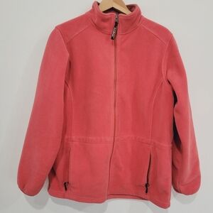 L. L Bean light / matte red fleece women's jacket